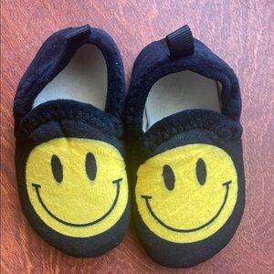 Smiley Face Black and Yellow Kids Shoes